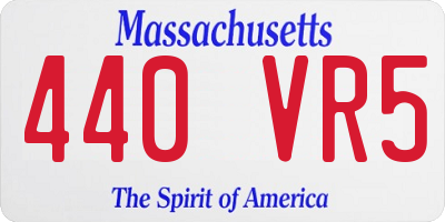 MA license plate 440VR5