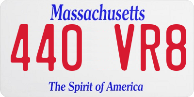 MA license plate 440VR8