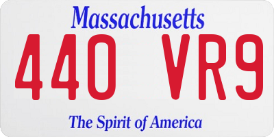 MA license plate 440VR9