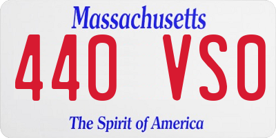 MA license plate 440VS0