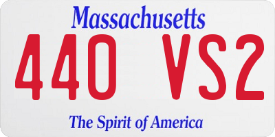MA license plate 440VS2