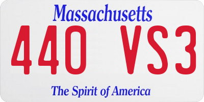 MA license plate 440VS3