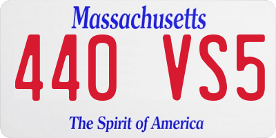 MA license plate 440VS5