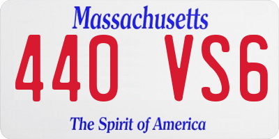 MA license plate 440VS6
