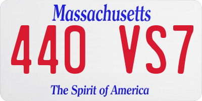 MA license plate 440VS7