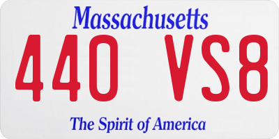 MA license plate 440VS8