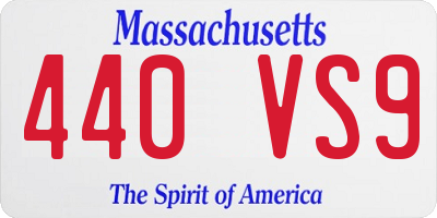 MA license plate 440VS9