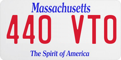 MA license plate 440VT0