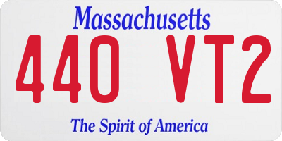 MA license plate 440VT2
