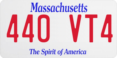 MA license plate 440VT4