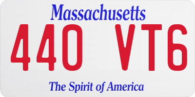 MA license plate 440VT6