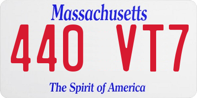 MA license plate 440VT7