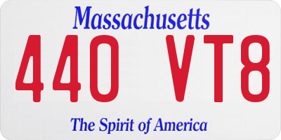 MA license plate 440VT8