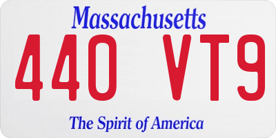 MA license plate 440VT9