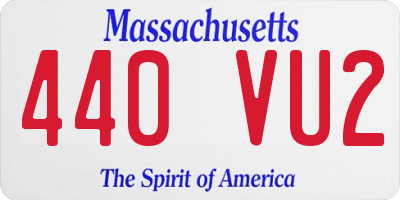 MA license plate 440VU2