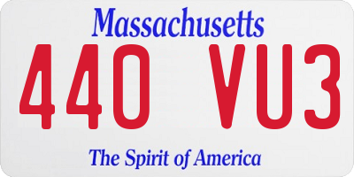 MA license plate 440VU3