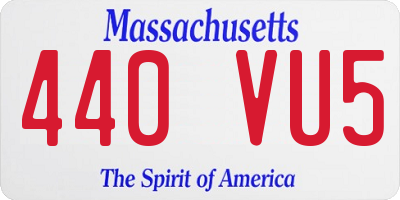 MA license plate 440VU5