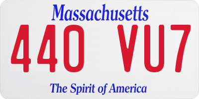 MA license plate 440VU7