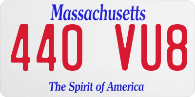 MA license plate 440VU8