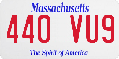 MA license plate 440VU9
