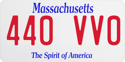 MA license plate 440VV0