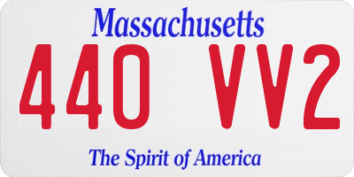MA license plate 440VV2