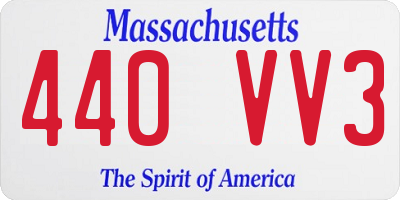 MA license plate 440VV3