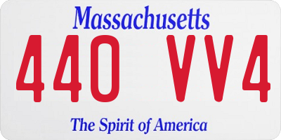 MA license plate 440VV4