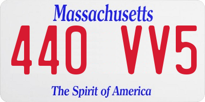 MA license plate 440VV5