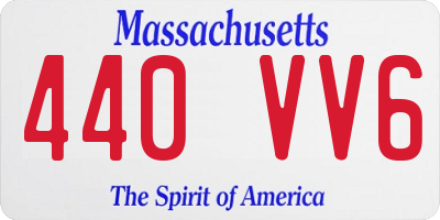 MA license plate 440VV6