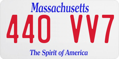 MA license plate 440VV7
