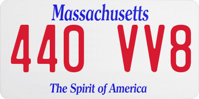 MA license plate 440VV8
