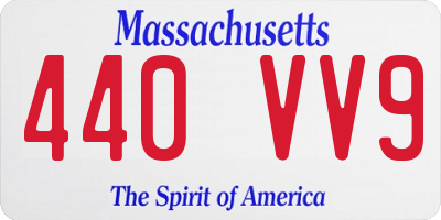 MA license plate 440VV9