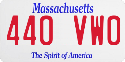 MA license plate 440VW0