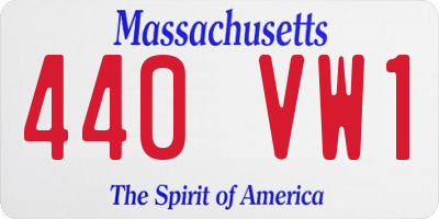 MA license plate 440VW1