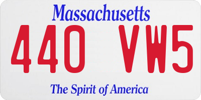 MA license plate 440VW5