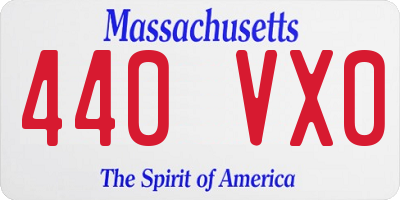 MA license plate 440VX0