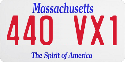 MA license plate 440VX1