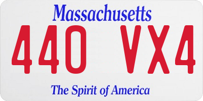 MA license plate 440VX4