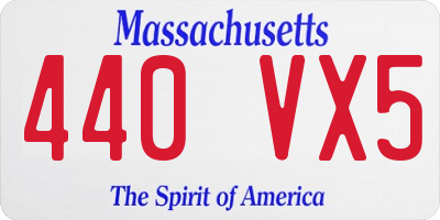 MA license plate 440VX5