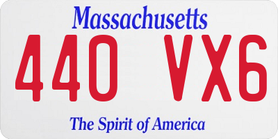 MA license plate 440VX6