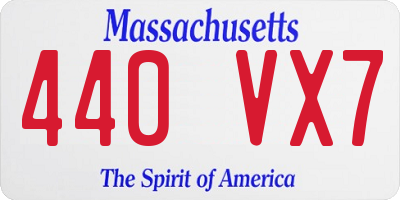 MA license plate 440VX7