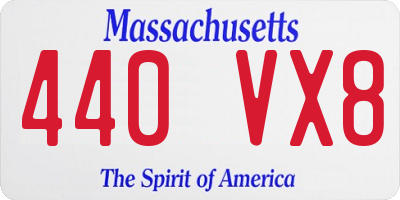 MA license plate 440VX8
