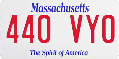 MA license plate 440VY0