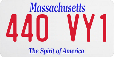 MA license plate 440VY1