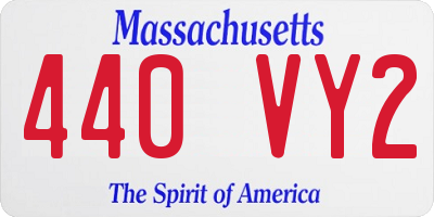 MA license plate 440VY2