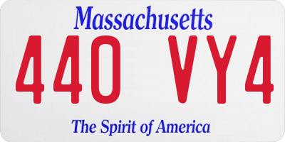 MA license plate 440VY4