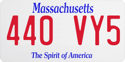 MA license plate 440VY5