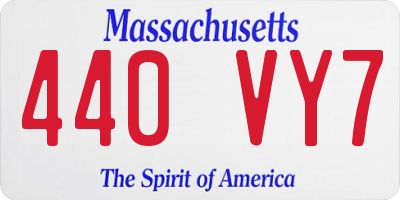 MA license plate 440VY7