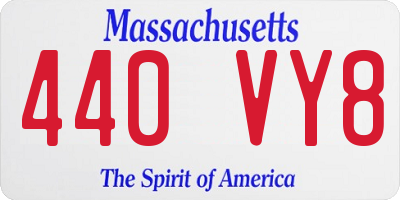 MA license plate 440VY8